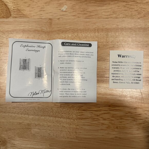 Vtg Nolan Miller Earrings Explosive Hoop Baguette Clear Rhinestone Box Pierced - Picture 7 of 9